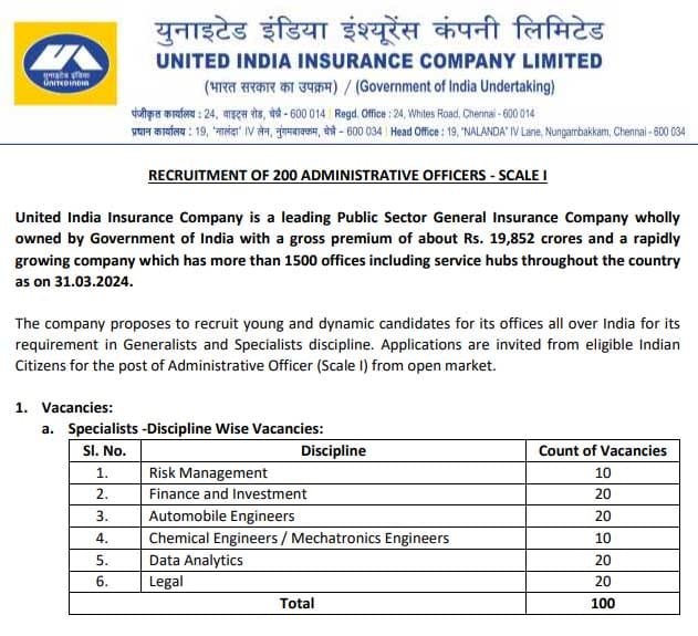 uiicl bharti 2024